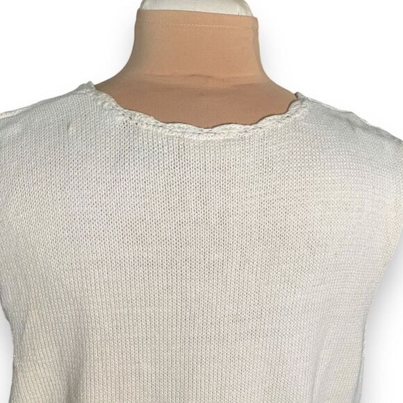 Vintage 90s Embroidered Printed Knit Sweater Vest Oatmeal Burgundy Dark Floral - Picture 7 of 12